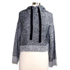 Kaisely Black Marled Cropped Hoodie